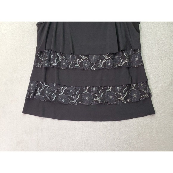 Annalee & Hope Tank Women's Large Black Lace Floral Panel‎ Sleeveless Round Neck - Picture 3 of 7